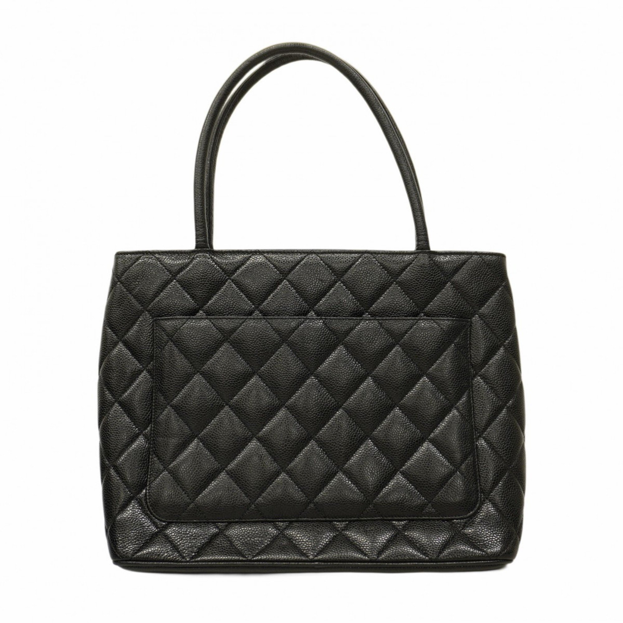 Chanel Tote Bag Reproduction Caviar Skin Black Women's