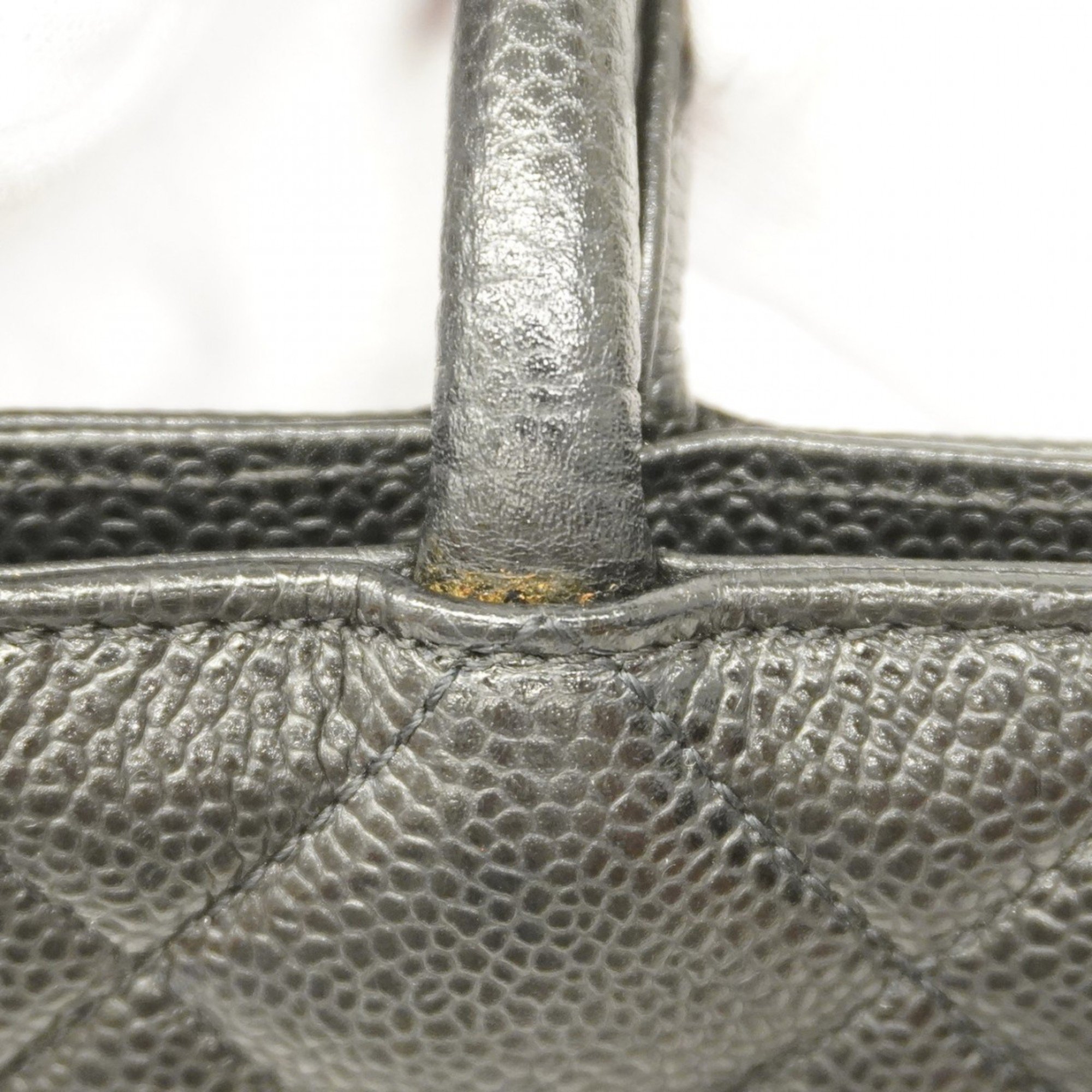 Chanel Tote Bag Reproduction Caviar Skin Black Women's