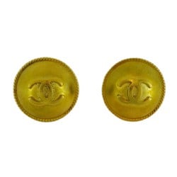 Chanel Earrings Coco Mark Circle GP Plated Gold Ladies