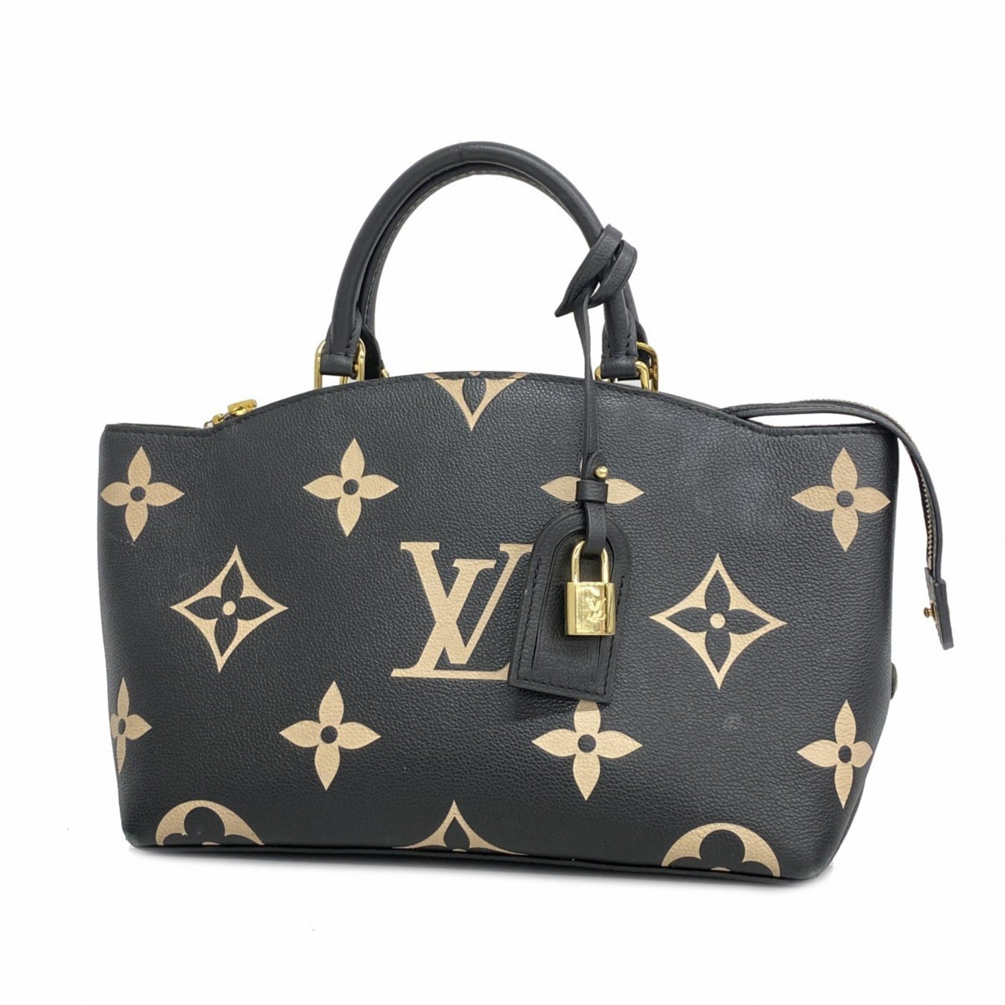 Louis Vuitton Handbag Monogram Empreinte Petit Pale PM M58913 Black Beige Women's