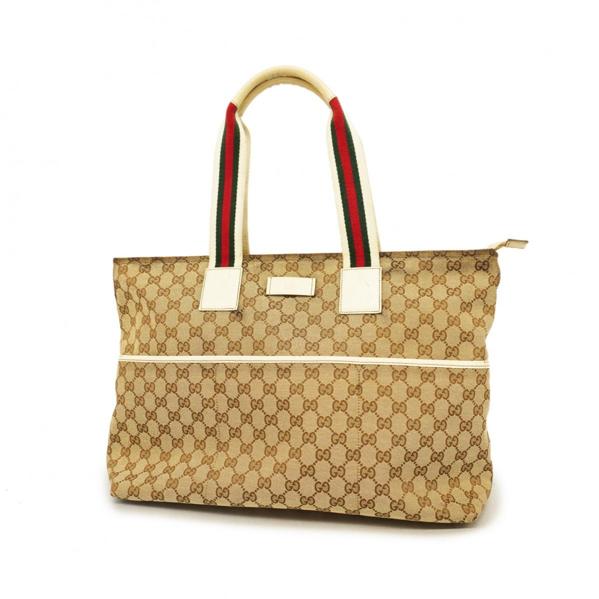 Gucci Tote Bag GG Canvas Sherry Line 155524 Brown Women's