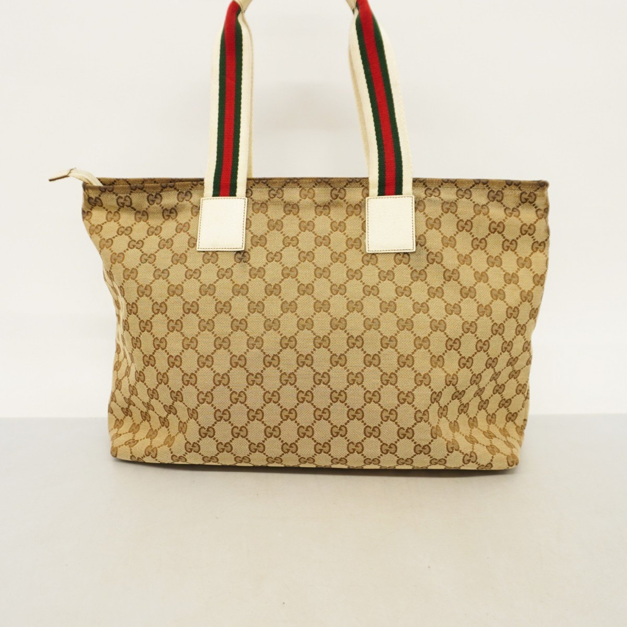 Gucci Tote Bag GG Canvas Sherry Line 155524 Brown Women's