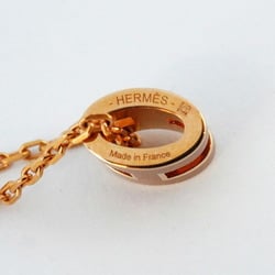 Hermes Necklace Pop Ash GP Plated Brown Rose Gold Ladies