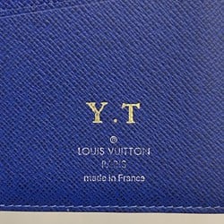 Louis Vuitton Long Wallet Taigarama Portefeuille Brazza M30297 Blue Men's