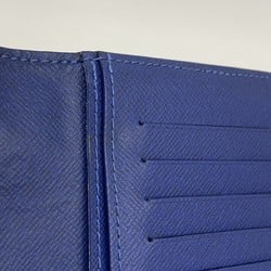 Louis Vuitton Long Wallet Taigarama Portefeuille Brazza M30297 Blue Men's