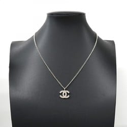 Chanel Necklace Coco Mark Chocolate Bar Metal Silver Ladies