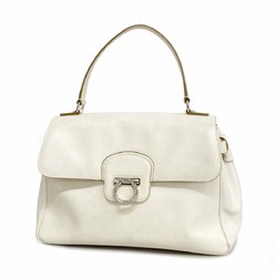 Salvatore Ferragamo Handbag Gancini Leather White Women's