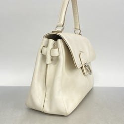 Salvatore Ferragamo Handbag Gancini Leather White Women's