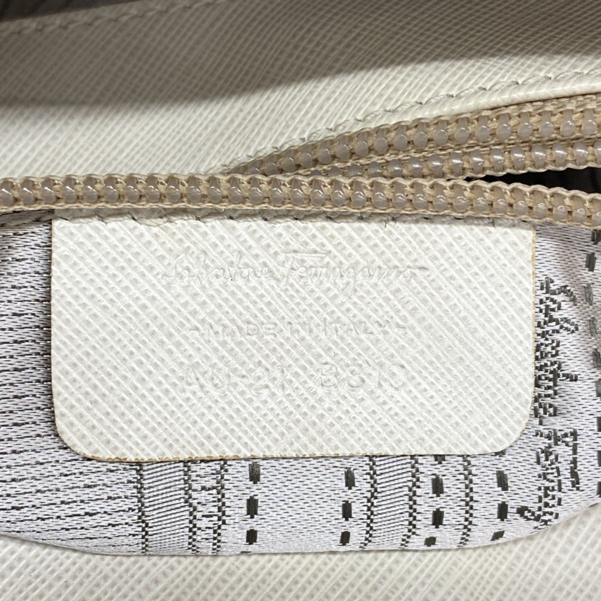 Salvatore Ferragamo Handbag Gancini Leather White Women's