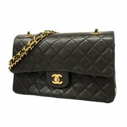 Chanel Shoulder Bag Matelasse Lambskin Black Women's