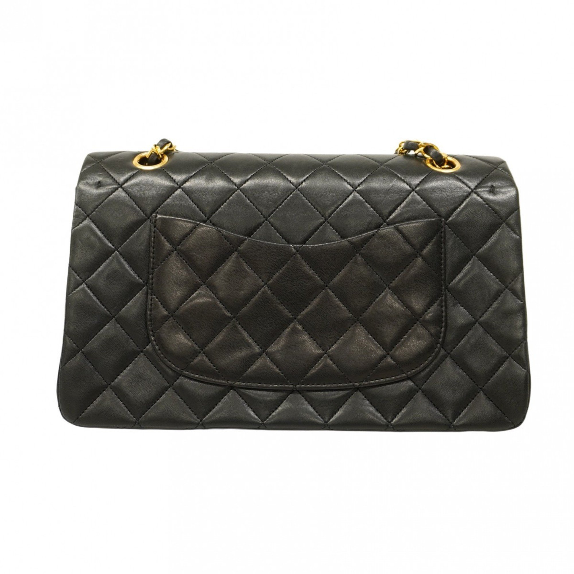 Chanel Shoulder Bag Matelasse Lambskin Black Women's