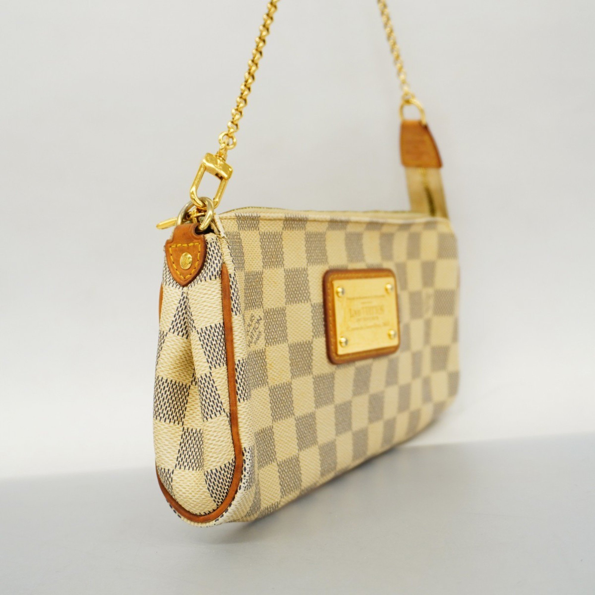 Louis Vuitton Shoulder Bag Damier Azur Eva N55214 White Ladies