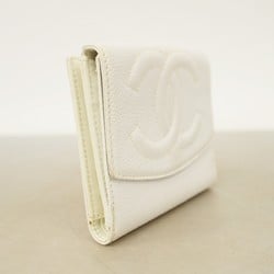 chanel wallet caviar skin white ladies