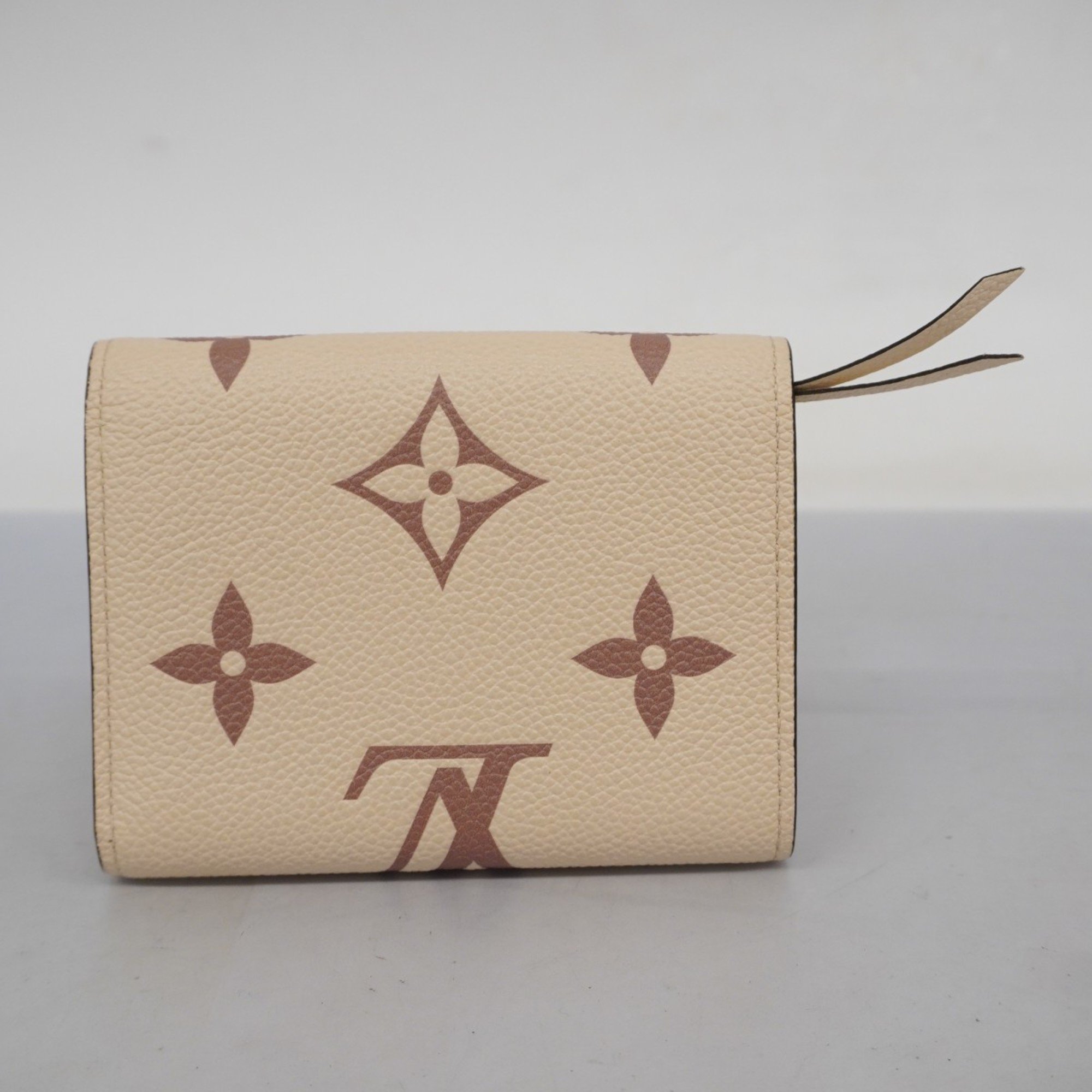 Louis Vuitton Tri-fold Wallet Monogram Empreinte Bicolor Portefeuille Victorine M80086 Crème Bois de Rose Ladies