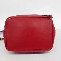 Chanel shoulder bag lambskin red ladies