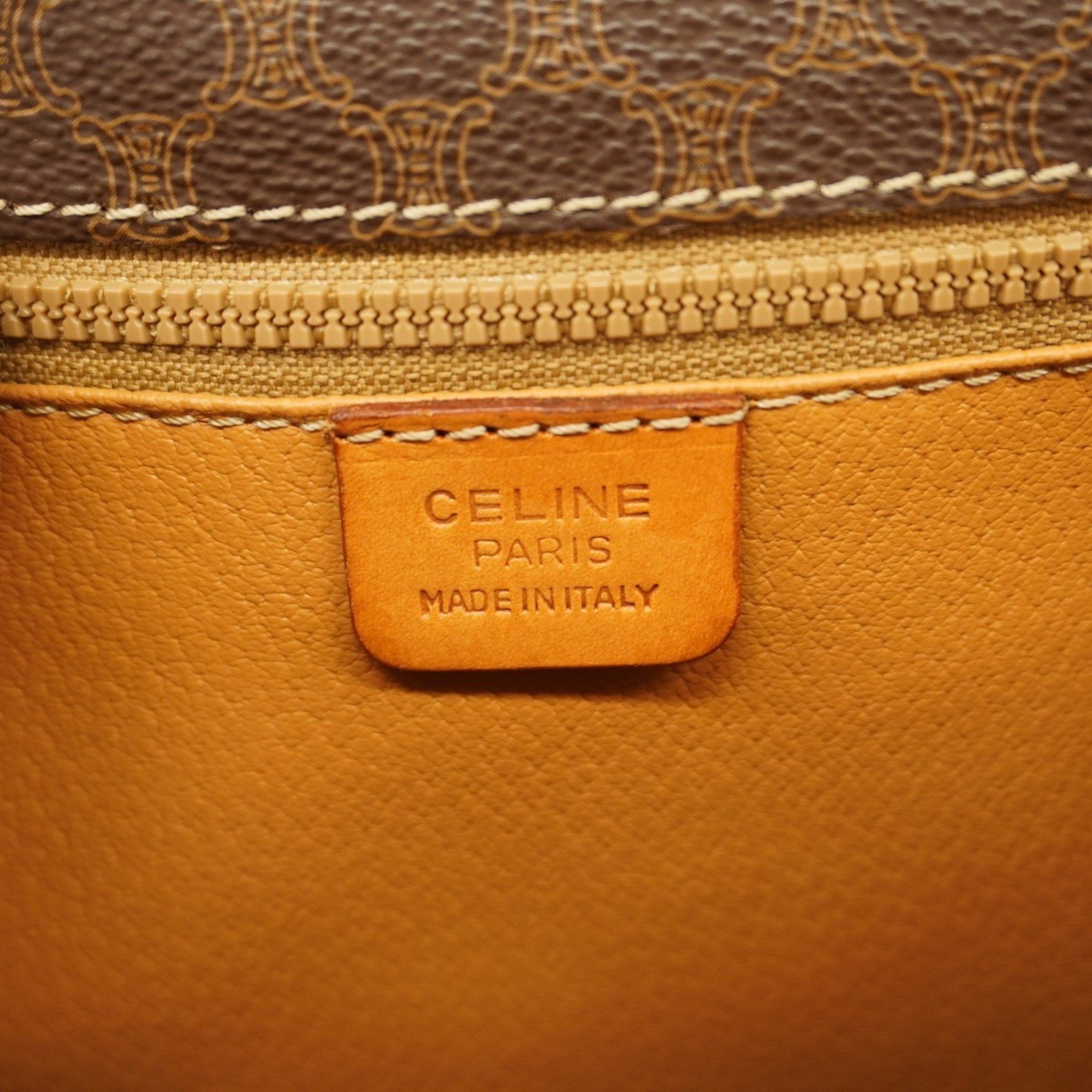 Celine Shoulder Bag Macadam Brown Women's