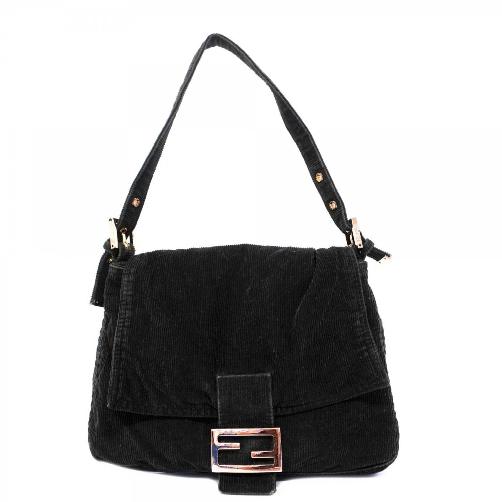 Fendi handbag mamma bucket corduroy black pink ladies