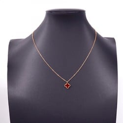 Van Cleef & Arpels Necklace Sweet Alhambra K18PG Pink Gold Carnelian Red Ladies