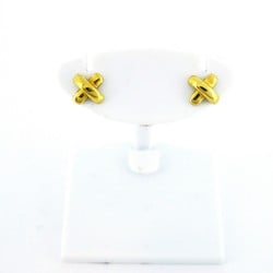 Tiffany earrings cross stitch K18YG yellow gold ladies