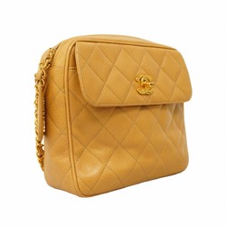 Chanel Shoulder Bag Matelasse Caviar Skin Beige Women's