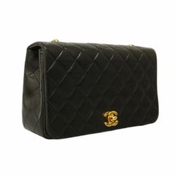 Chanel Shoulder Bag Matelasse Lambskin Black Women's