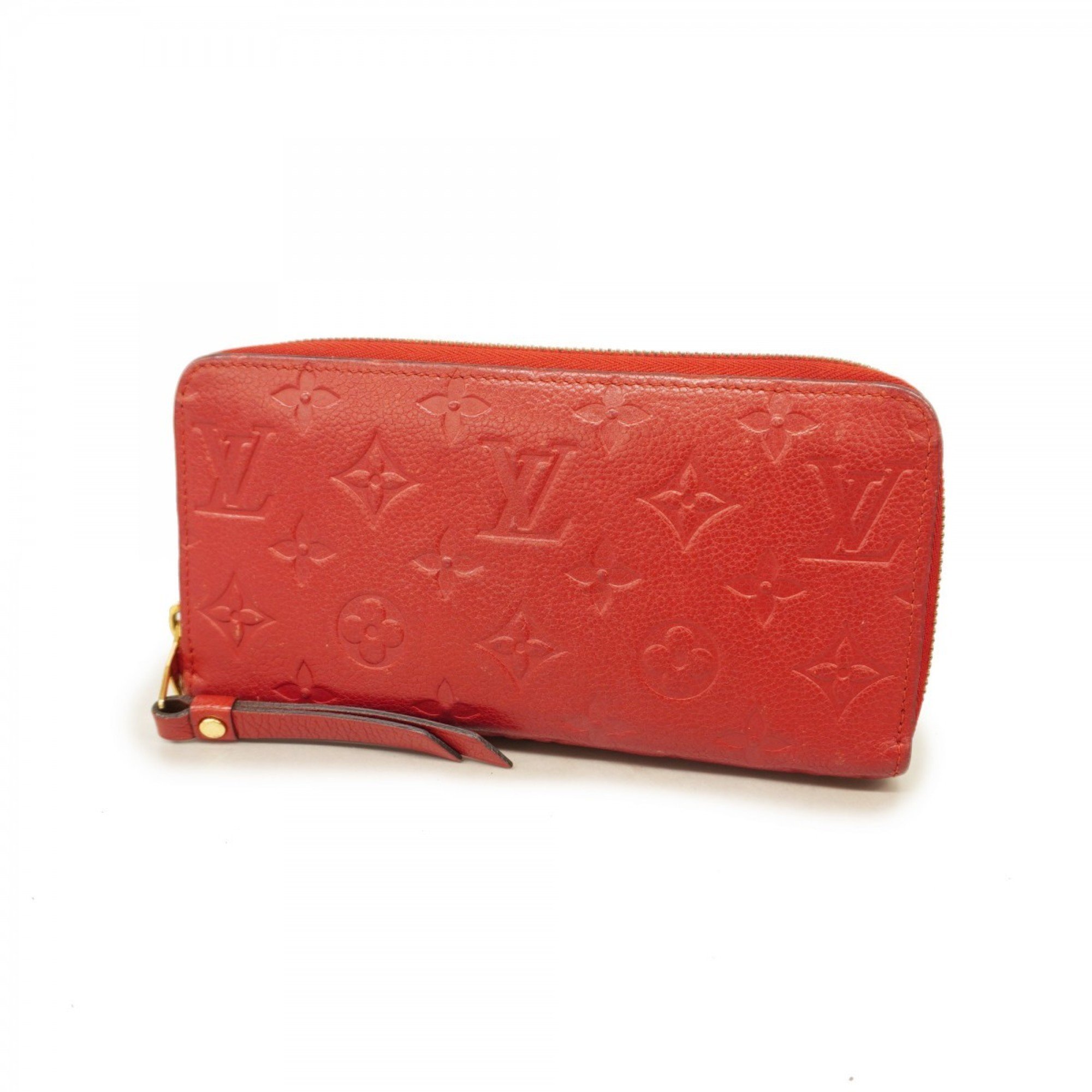 Louis Vuitton Long Wallet Monogram Empreinte Zippy M61865 Cerise Men's Women's