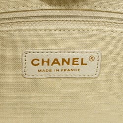 Chanel Handbag Deauville Canvas Black Champagne Ladies