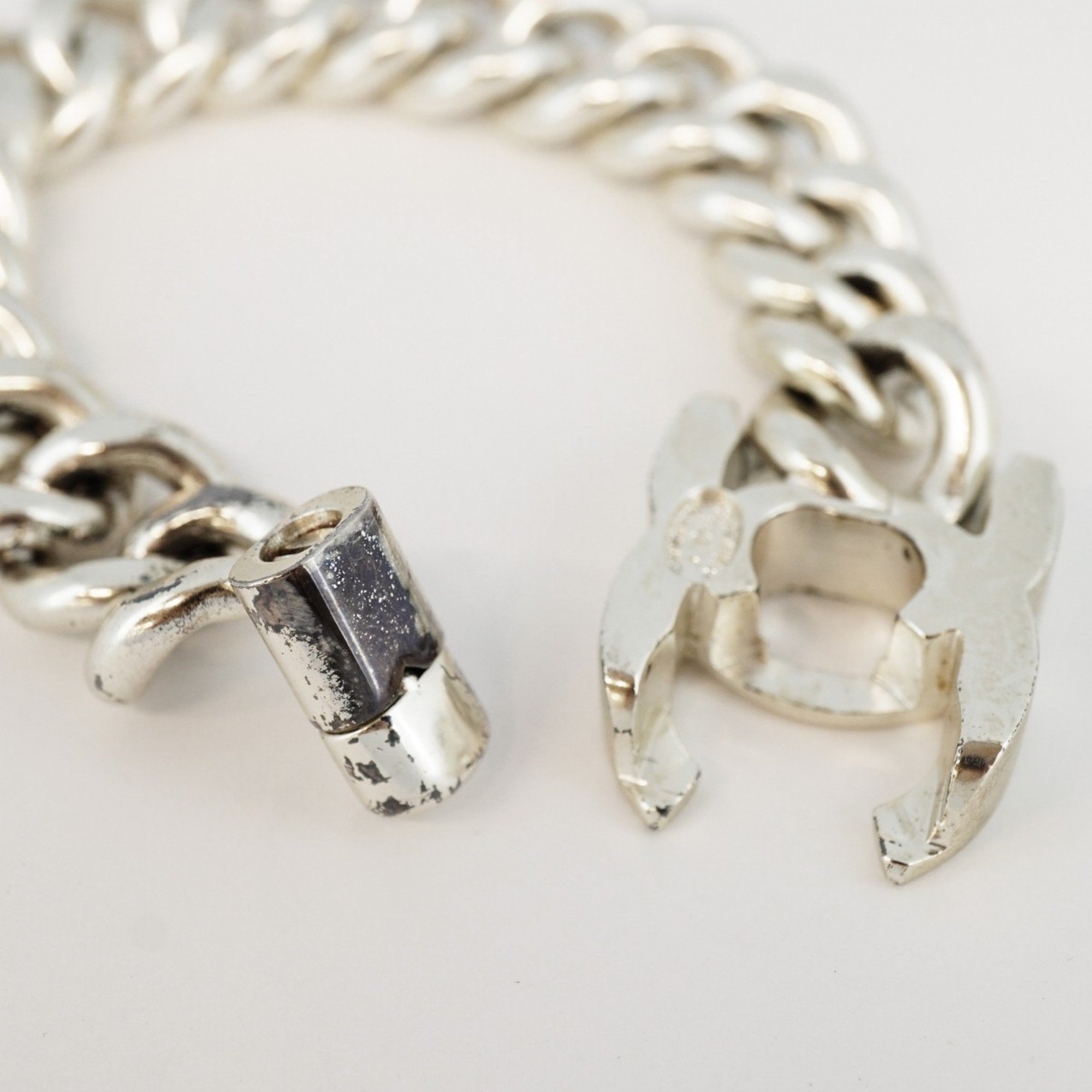 Chanel Bracelet Turnlock Metal Silver Ladies