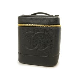 Chanel Vanity Bag Caviar Skin Black Women's