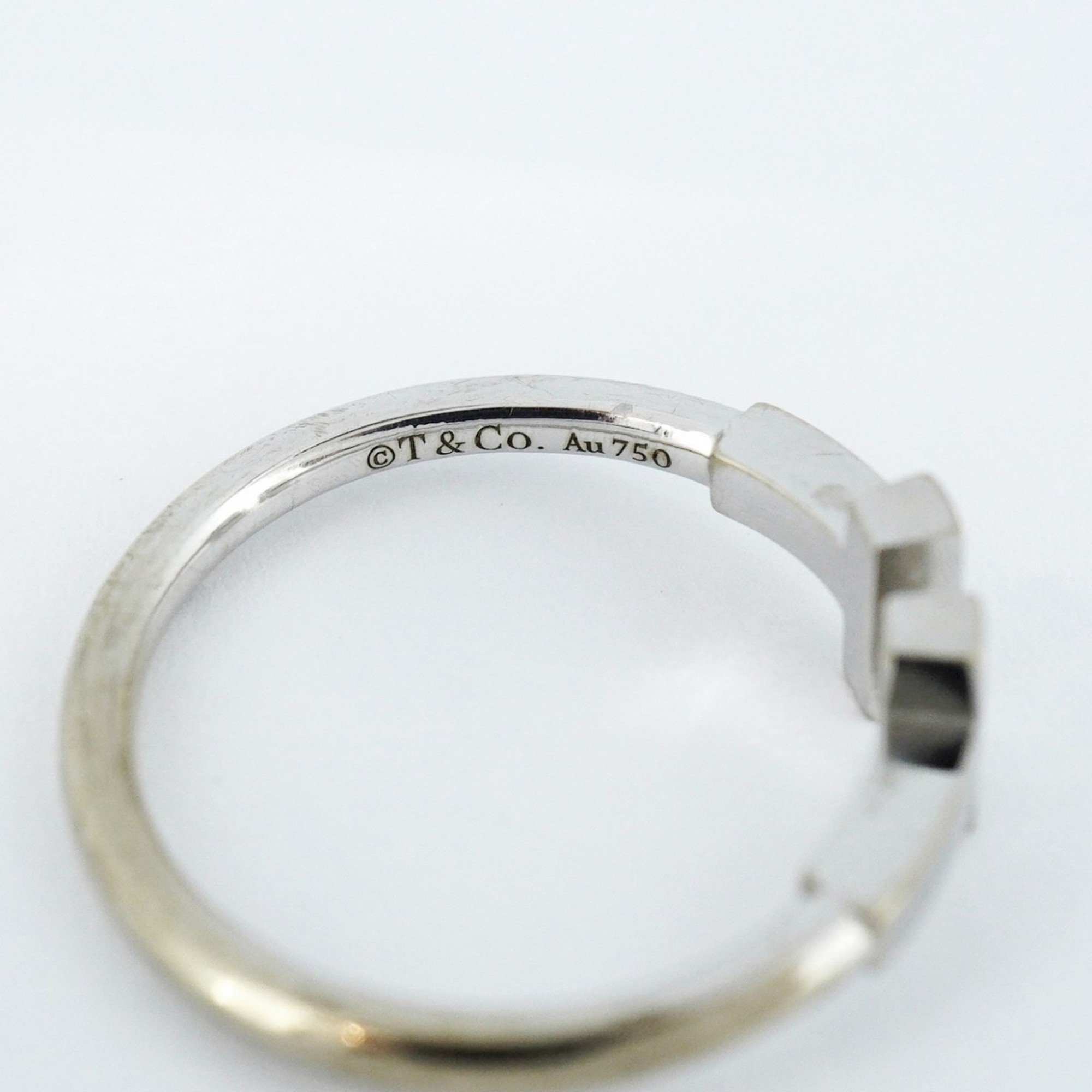 Tiffany Ring T Wire K18WG White Gold Size 11 Ladies