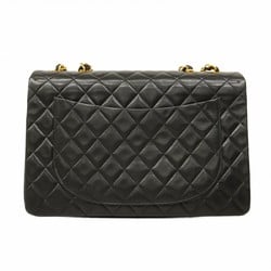 Chanel Shoulder Bag Deca Matelasse Lambskin Black Women's