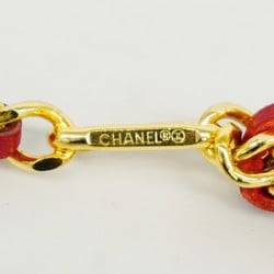 Chanel Belt Chain Gold Red Women's