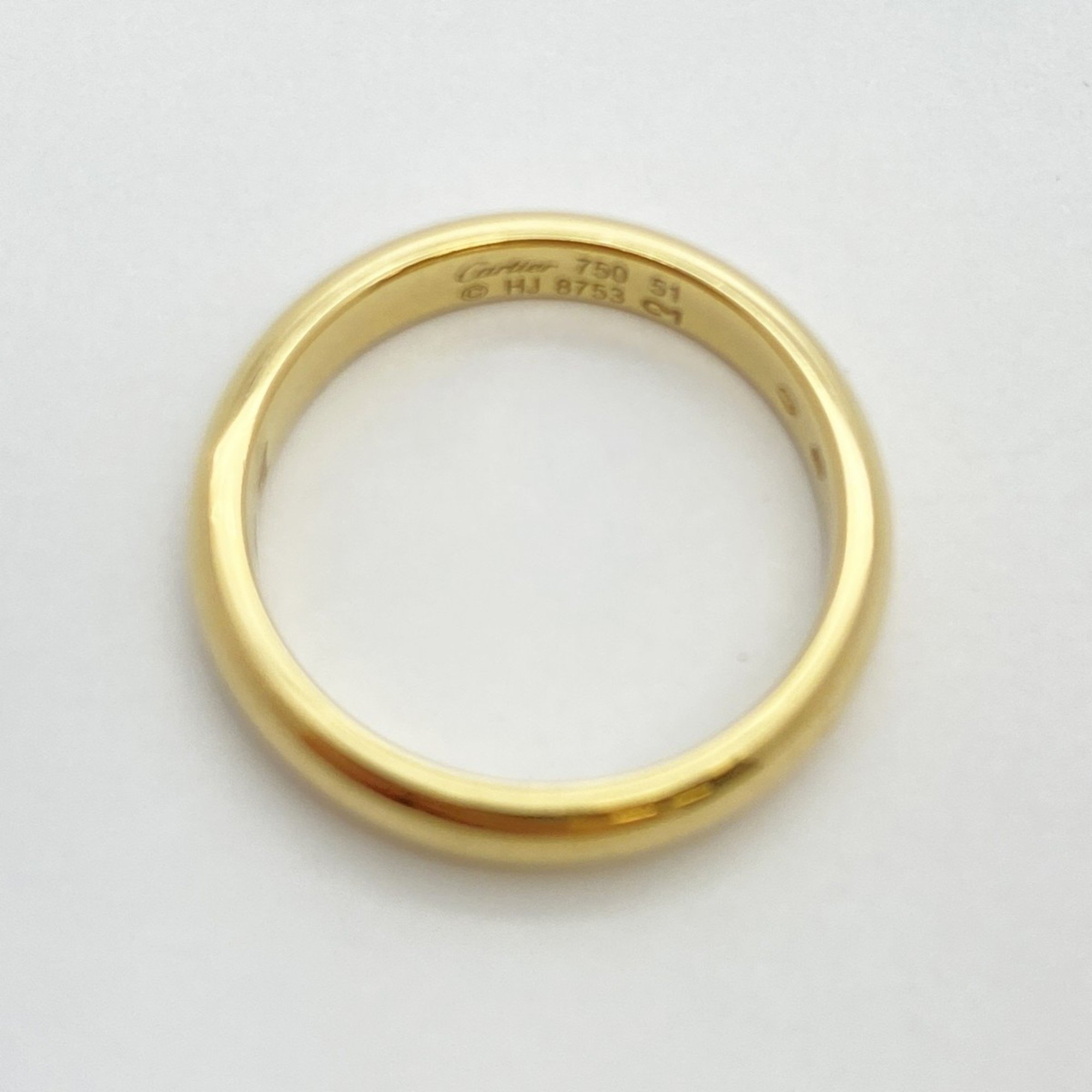 Cartier Ring Classic Wedding K18YG Yellow Gold #51 Ladies