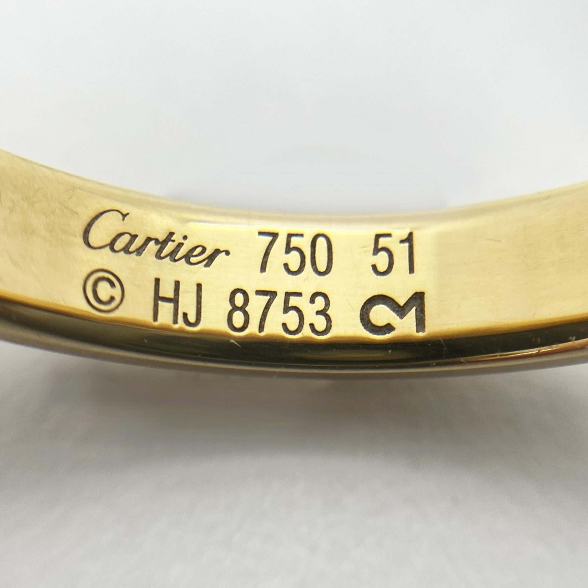 Cartier Ring Classic Wedding K18YG Yellow Gold #51 Ladies