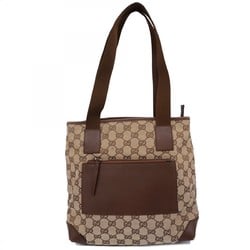 Gucci Tote Bag GG Canvas 28893 Leather Brown Women's