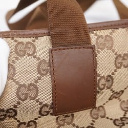 Gucci Tote Bag GG Canvas 28893 Leather Brown Women's