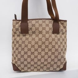 Gucci Tote Bag GG Canvas 28893 Leather Brown Women's