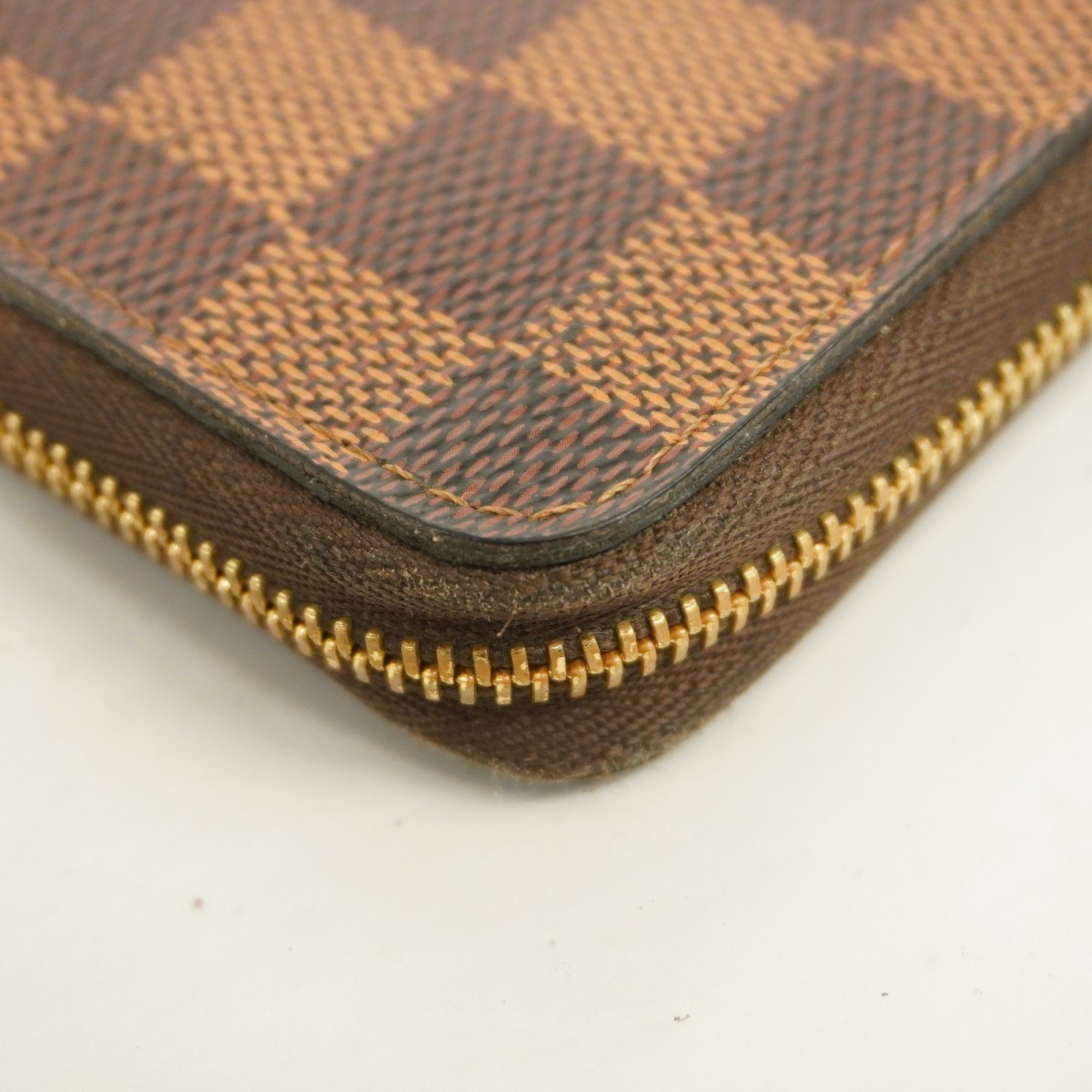 Louis Vuitton Wallets & Coin Cases Damier Zippy Purse N63070 Ebene Men's Women's