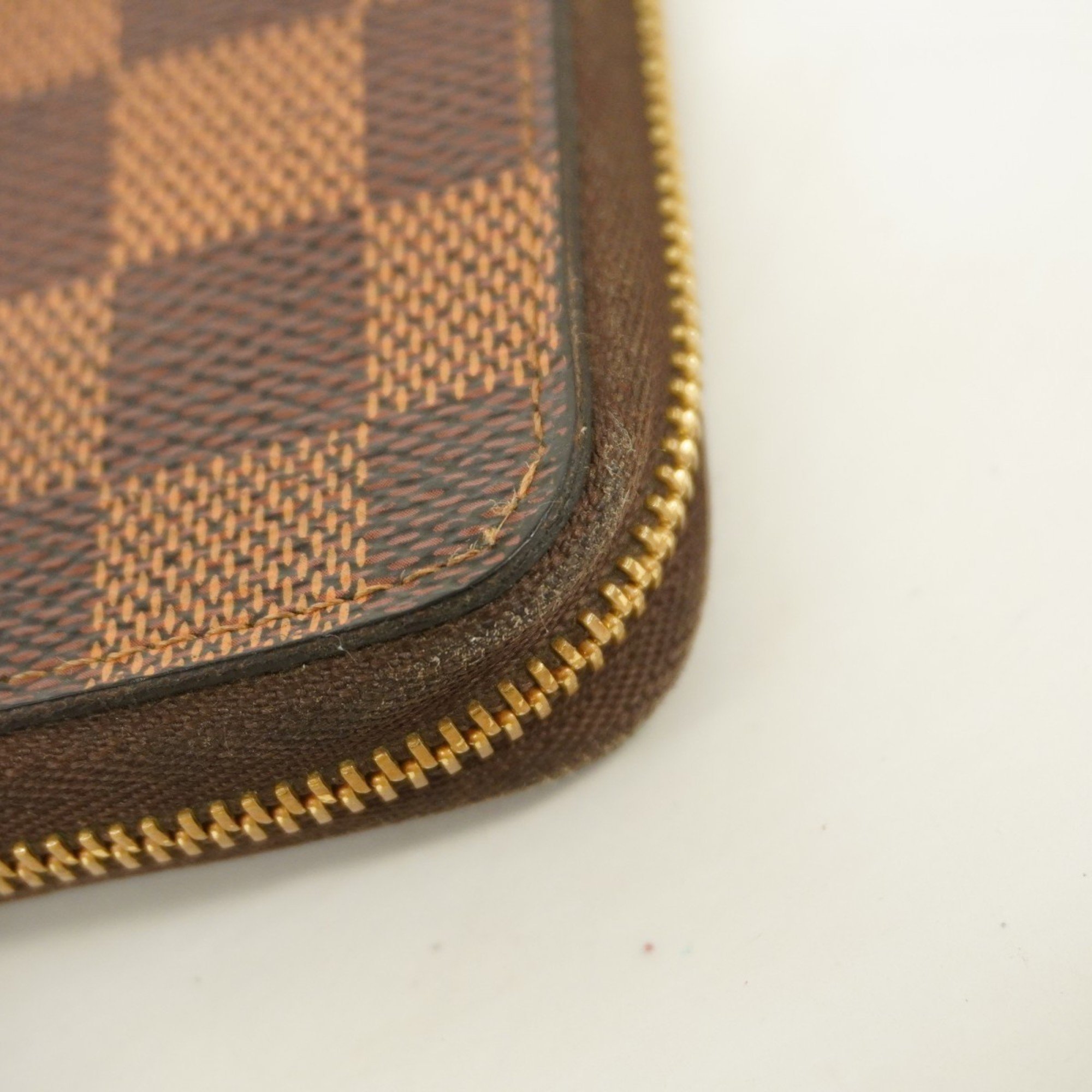 Louis Vuitton Wallets & Coin Cases Damier Zippy Purse N63070 Ebene Men's Women's