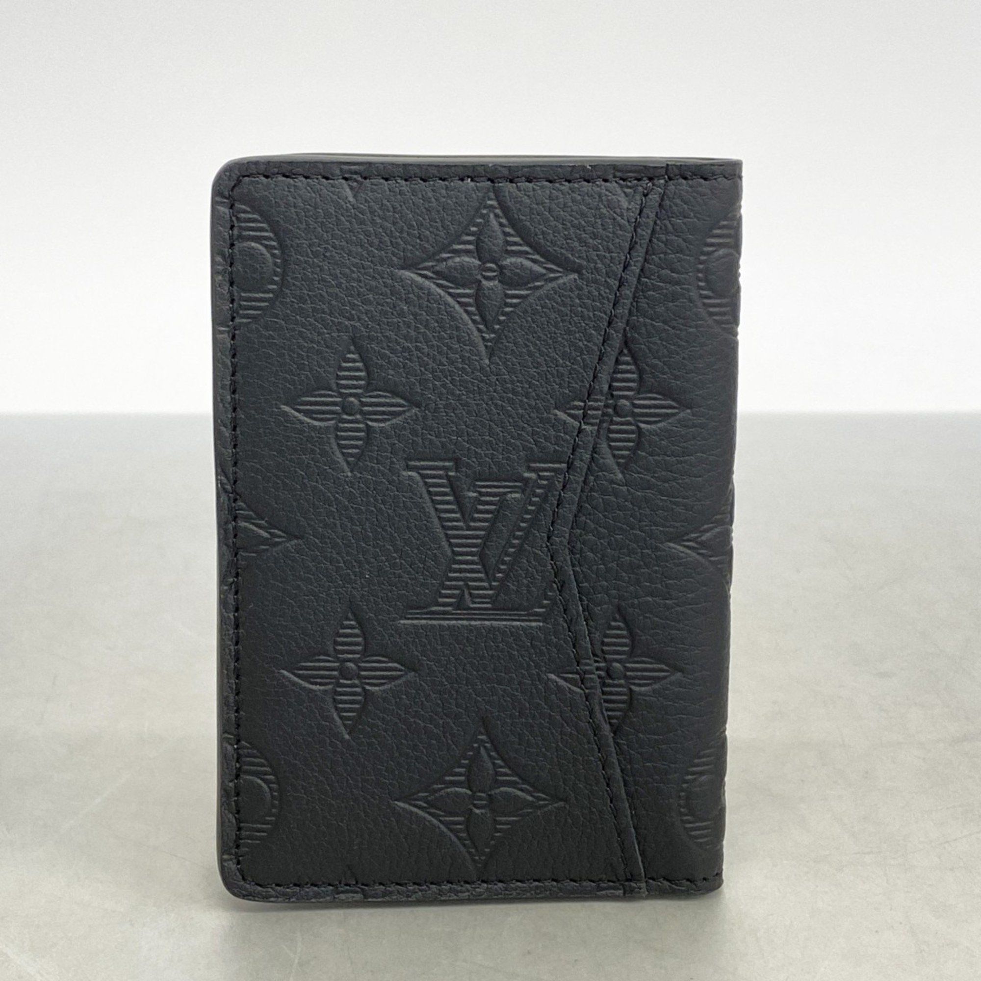 Louis Vuitton Business Card Holder/Card Case Monogram Shadow Organizer de Poche M62899 Black Men's Women's