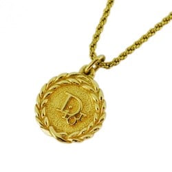 Christian Dior Necklace Circle GP Plated Gold Ladies