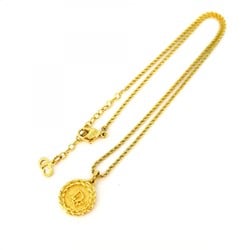 Christian Dior Necklace Circle GP Plated Gold Ladies