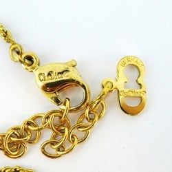 Christian Dior Necklace Circle GP Plated Gold Ladies