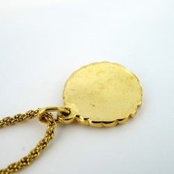 Christian Dior Necklace Circle GP Plated Gold Ladies