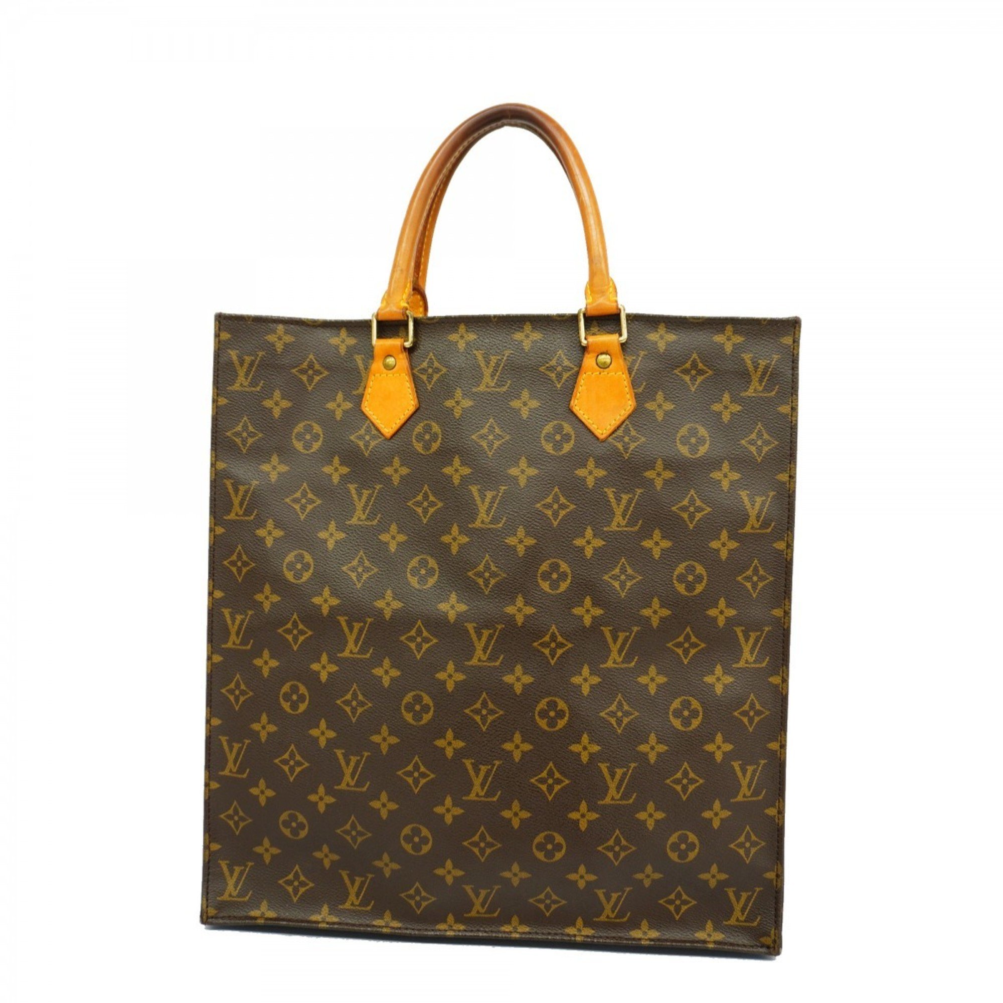 Louis Vuitton Tote Bag Monogram Sac Plat M51140 Brown Women's