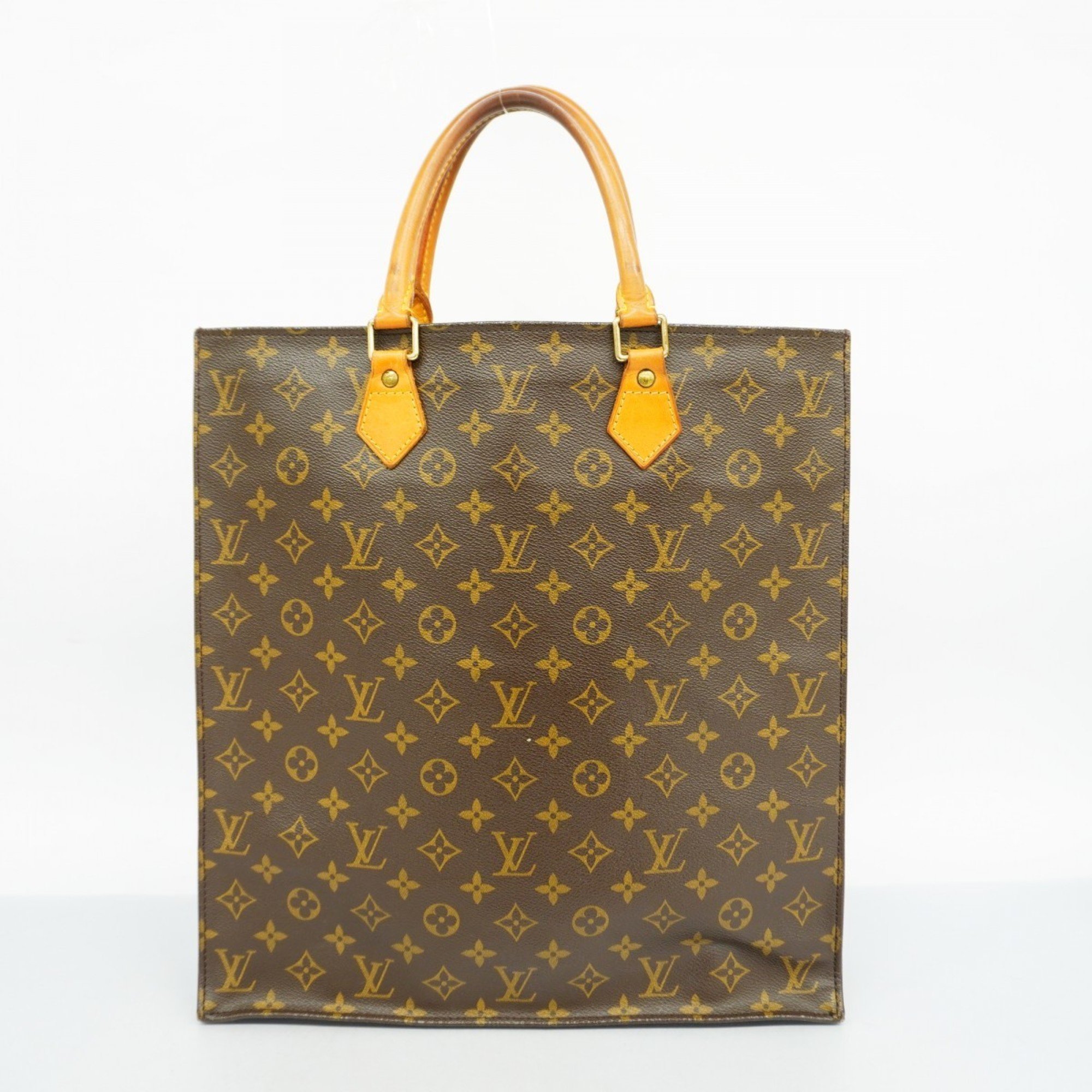 Louis Vuitton Tote Bag Monogram Sac Plat M51140 Brown Women's