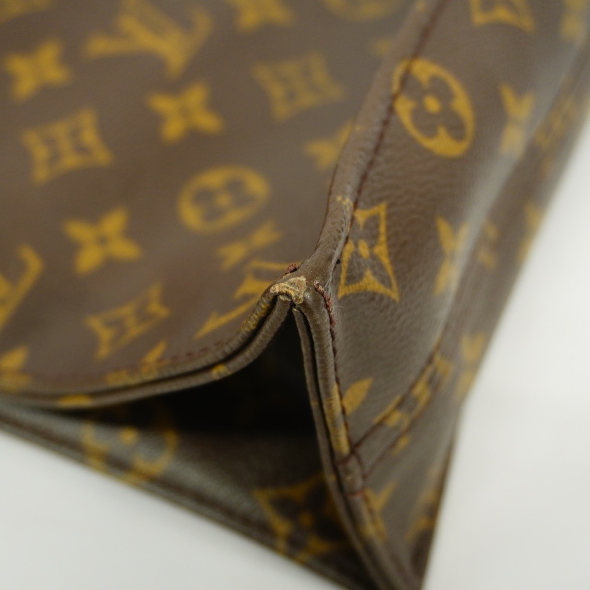 Louis Vuitton Tote Bag Monogram Sac Plat M51140 Brown Women's