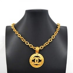 Chanel Necklace Coco Mark Circle GP Plated Gold Ladies