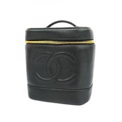 Chanel Vanity Bag Caviar Skin Black Women's