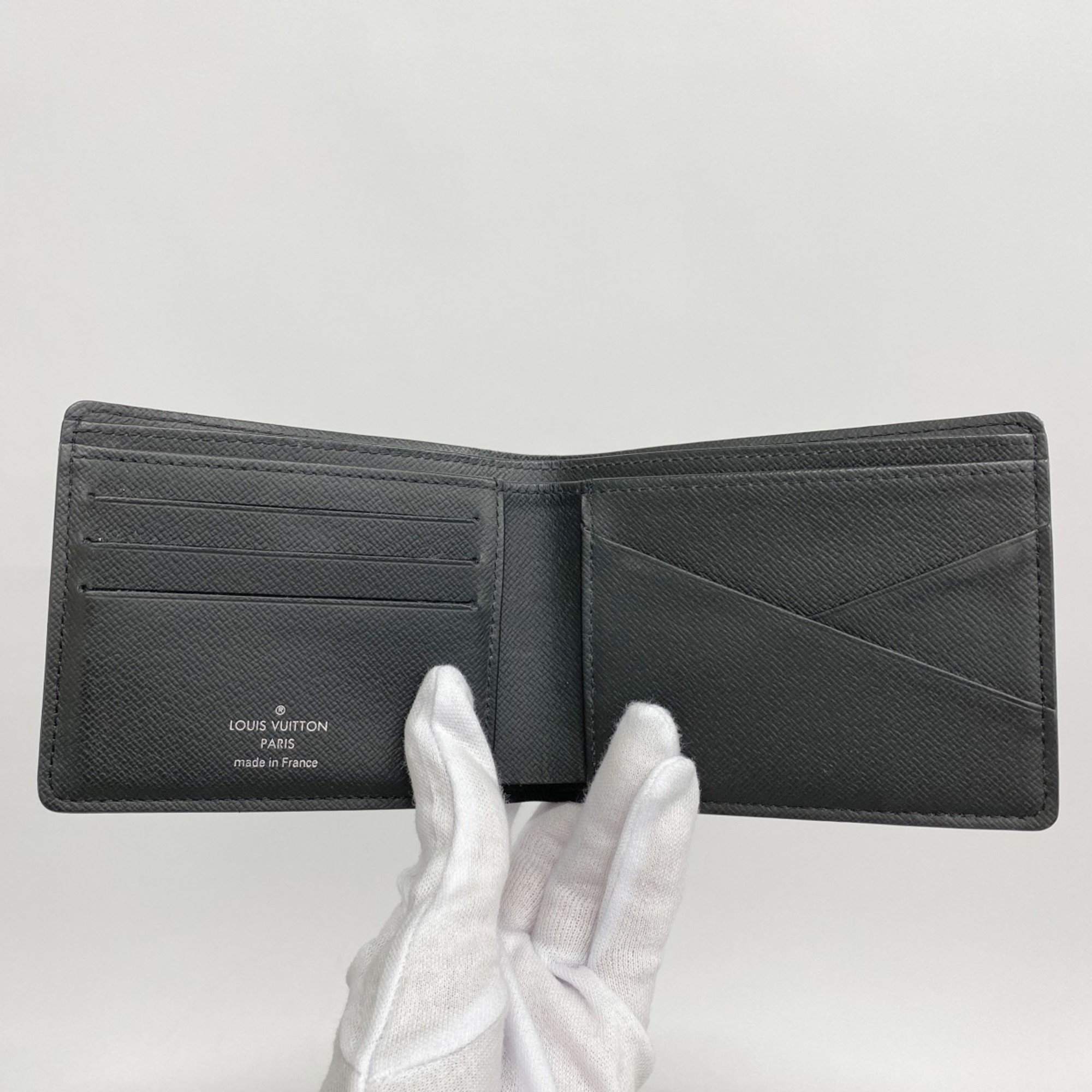 Louis Vuitton Wallet Monogram Eclipse Portefeuille Multiple M61695 Black Men's